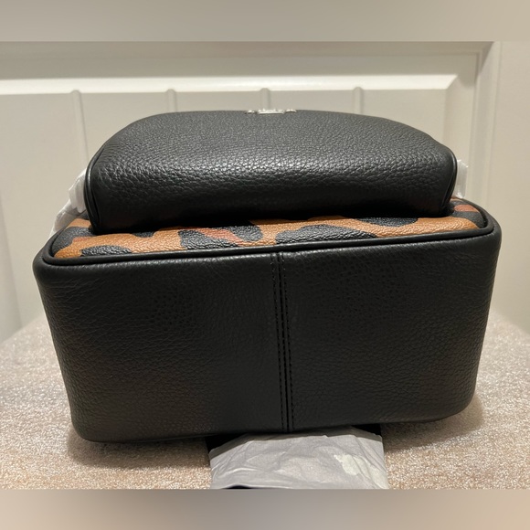 NWT Coach Mini Court Backpack In Signature Canvas With Leopard Print - Picture 6 of 14